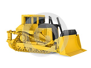 Yellow Bulldozer Isolated