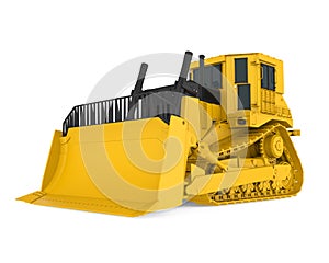 Yellow Bulldozer Isolated