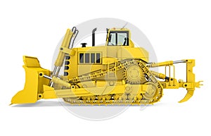 Yellow Bulldozer Isolated