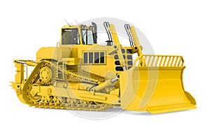 Yellow Bulldozer Isolated