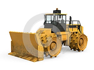 Yellow Bulldozer Isolated