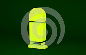 Yellow Bullet icon isolated on green background. Minimalism concept. 3d illustration 3D render