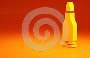 Yellow Bullet icon isolated on orange background. Minimalism concept. 3d illustration 3D render