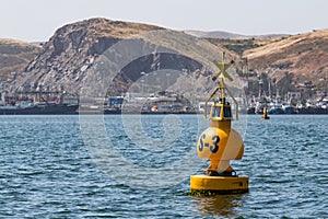 Yellow Buoy in Port of Ensenada