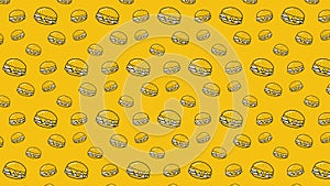 Yellow burger pattern - playful - modern - background