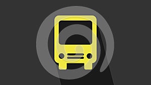 Yellow Bus icon isolated on grey background. Transportation concept. Bus tour transport sign. Tourism or public vehicle