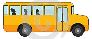 Yellow bus, illustration, vector