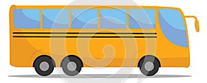 Yellow bus, illustration, vector