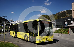 Yellow bus in St. Anton