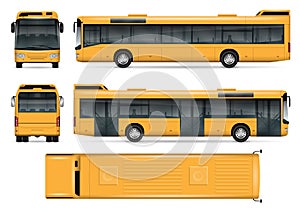 Yellow bus vector template