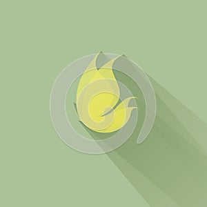 Yellow butterfly on a green background. Vector illustration