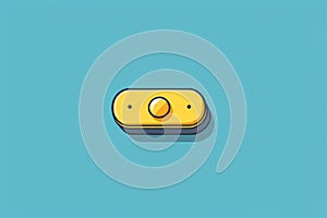 Yellow button icon design material,Generative AI