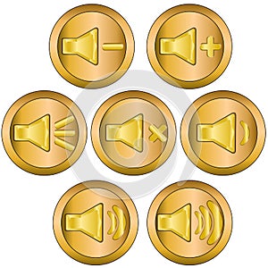 yellow buttons for web and computer programs and a game, sound