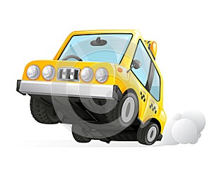 Yellow Cab Taxi Car Icon Transportation City Urban Automobile Icon Isolated Realistic 3d Design Vector Illustration