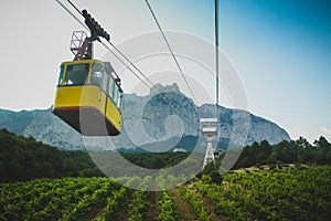 Yellow cable car