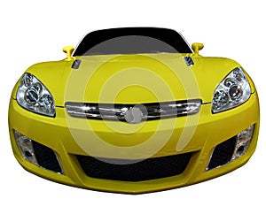 Yellow cabriolet