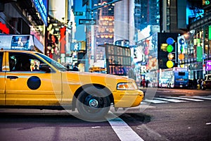 Yellow cabs in Manhattan photo