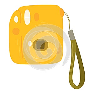 Yellow camera desigh element for greeting cards,banners.