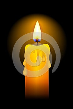 Yellow candle burning