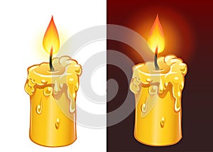 Yellow candle burning