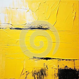 Yellow Canvas With Contrasting Incisioni Series Style - Oil On Canvas photo