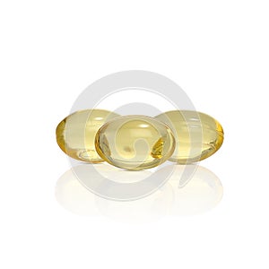 Yellow capsules with the drug. Fish oil.