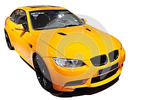 Yellow car Bmw m3 tiger edition