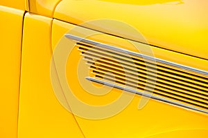 Bright yellow car door panel