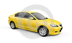 Yellow Car w/ Clipping Path