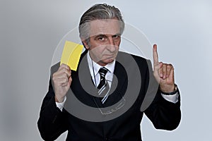 Yellow card. photo
