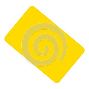 Yellow card icon, flat style