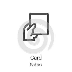 yellow card icon vector from business collection. Thin line yellow card outline icon vector illustration. Linear symbol for use on