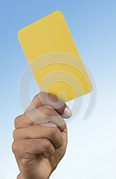 Yellow Card Indicating Warning