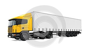 Yellow Cargo Delivery Truck