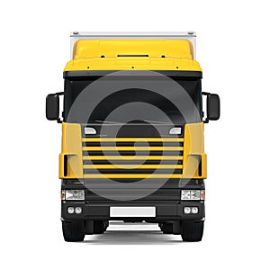 Yellow Cargo Delivery Truck