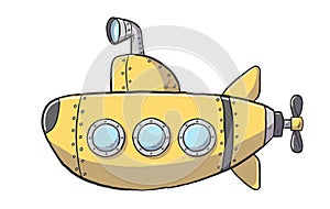 Yellow Cartoon Submarine