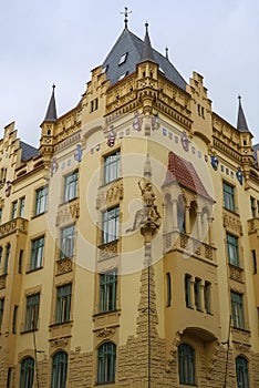 Yellow Castle like buiulding in Prague