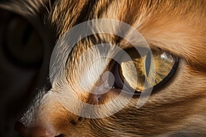 Yellow cat's eye. AI Generated