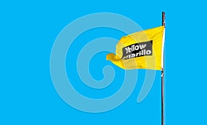 Yellow caution beach flag