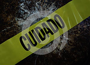 Yellow caution - cuidado tape