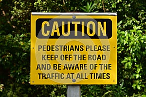 Yellow caution sign photo