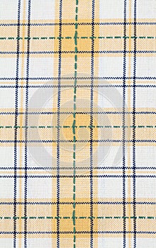 Yellow checked dish towel pattern