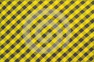 Yellow checked tablecloth background