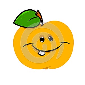 Yellow cheerful apple fruit character cartoon