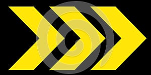 Yellow Chevron Lines â Hazard Warning Pattern on Black Background