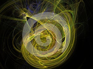 Yellow circle abstract fractal effect light background