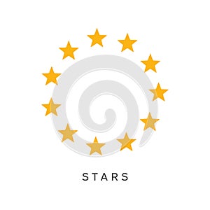 Yellow circle stars symbol vector illustration.