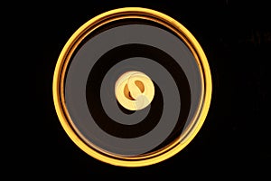 Yellow Circular Coil Lightbulb