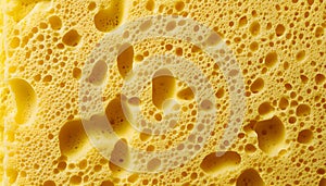 Yellow cleaning sponge surface texture
