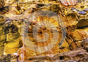 Yellow Cliffs Outer Siq Canyon Petra Jordan